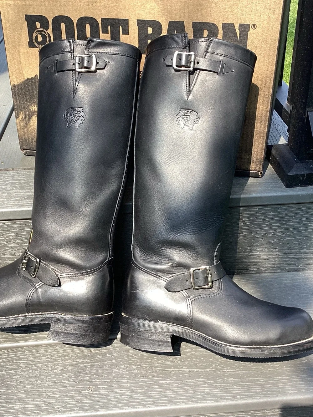 Men’s 9.5EE Chippewa Model #27909 Black Leather 17” Tall Motorcycle Boots